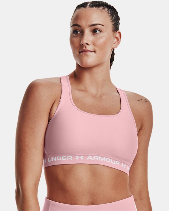 Under Armour Womens Armour Mid Crossback Breathable Stretch Sports Bra 